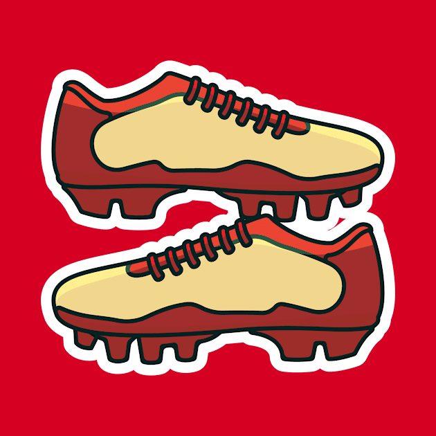 Football Shoes Pair vector icon illustration. Fashion object icon design concept. Soccer football boots shoes vector design on blue background. by AlviStudio