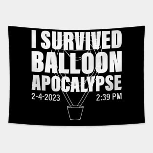 I Survived Balloon Apocalypse Funny Chinese Spy Surveillance Tapestry