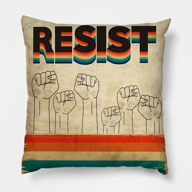 Retro Vintage Resist Pillow by Eclecterie