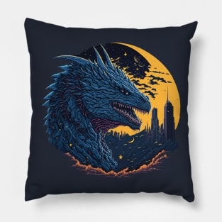 Godzilla King of the Monsters at Night Time Pillow