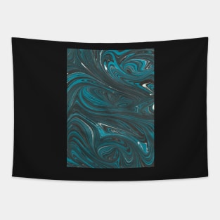 Blue Swirl Paper Marbling Tapestry