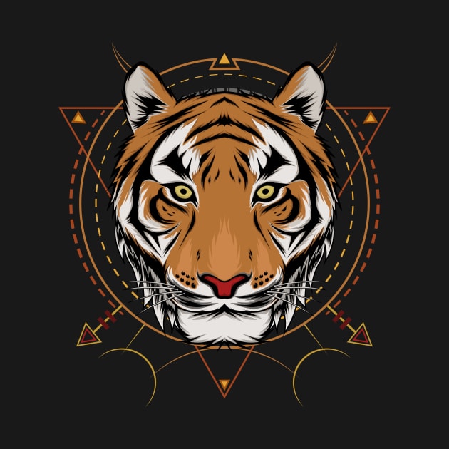 Tiger head illustration by AGORA studio