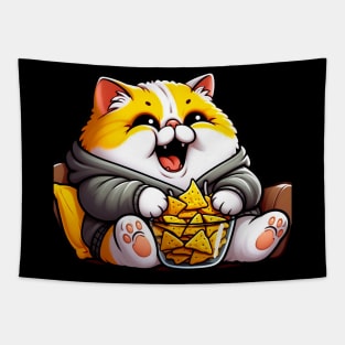 Exotic Shorthair Cat Couch Potato Nachos Tapestry