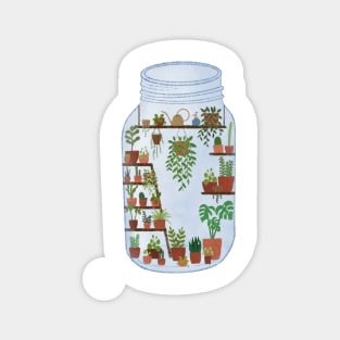 Mason Jar Houseplant Greenhouse Magnet