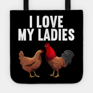 Cool Chicken Art Women Dad Rooster Chicken Farmer Tote