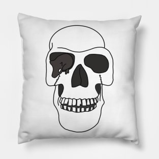 Skull with rat Pillow