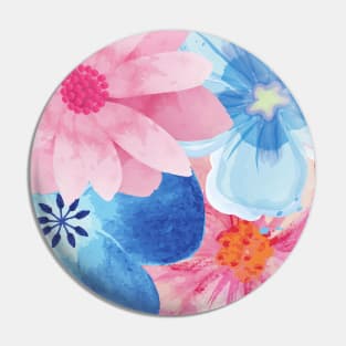 Watercolor Spring Pastel Flower Garden, Colorful, Bright Pin