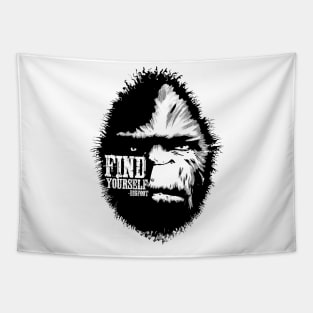 Find Yourself Bigfoot Sasquatch Motivational Monster Quote Tapestry