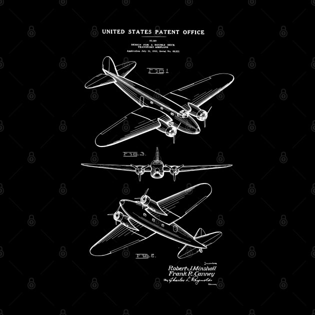 Boeing 247 Airplane Design Patent Print by MadebyDesign