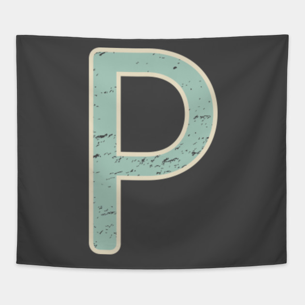 Letter P Vintage Distressed Initial Monogram T-Shirt