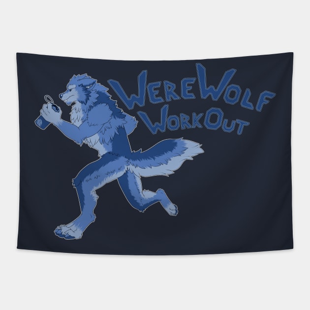 Werewolf Workout Tapestry by SierraAshura