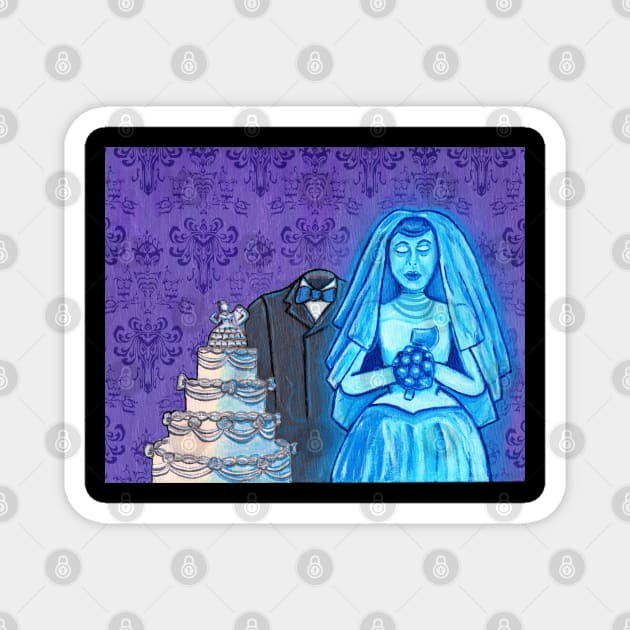 Black Widow Bride- Haunted Mansion Magnet by tesiamarieart