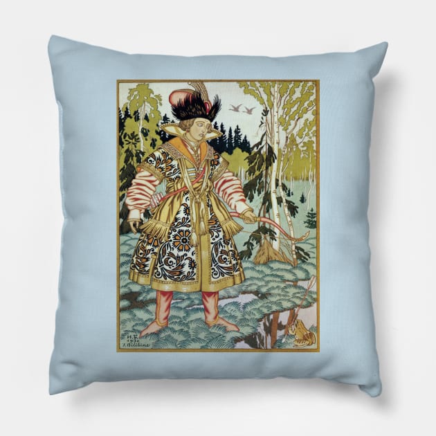 Prince Ivan and The Frog Princess - Ivan BIlibin Pillow by forgottenbeauty