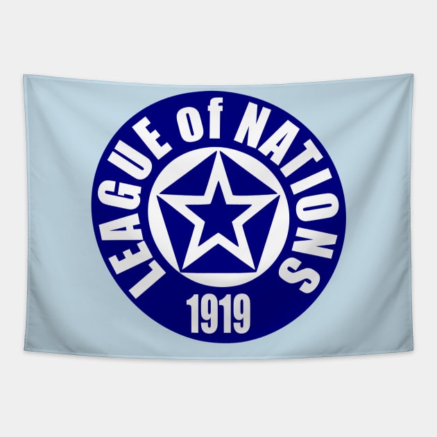 World History League of Nations Logo First World War World Peace Organization Woodrow Wilson Fourteen Points United Nations Tapestry by Yesteeyear