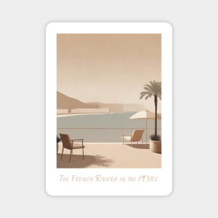 Minimal Retro Vintage French Riviera Getaway Magnet