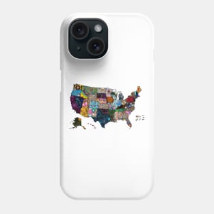 Spirograph Patterned United States of America Map Phone Case