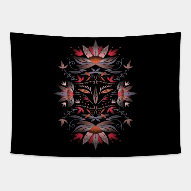 Empty Floral Mask Tapestry by DK7