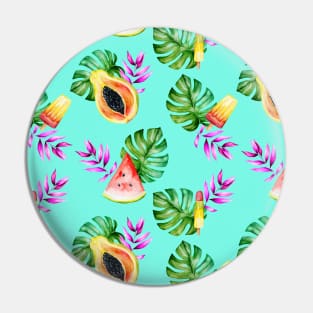 Tropical Fruits Ice Lollies Illustration Pin