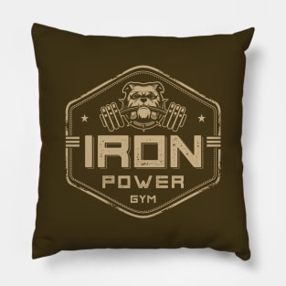 Iron Bulldog Gym Gold Pillow