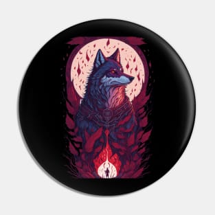 tarrot wolf Pin