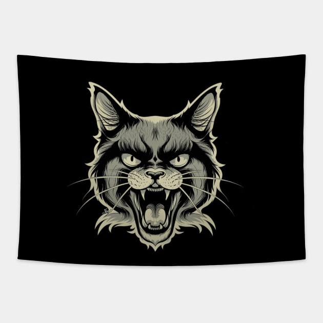 Angry Cat Swift Tapestry by Aldrvnd