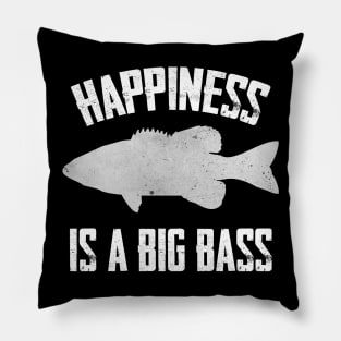 Happiness is a Big Bass Funny Fish Fishing Pillow