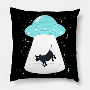 Cow Abduction - UFO Believer Alien Spaceship Space Animals Pillow