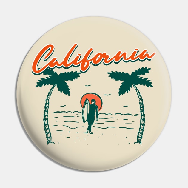 Californa Beach Summer Pin by Amnezzy