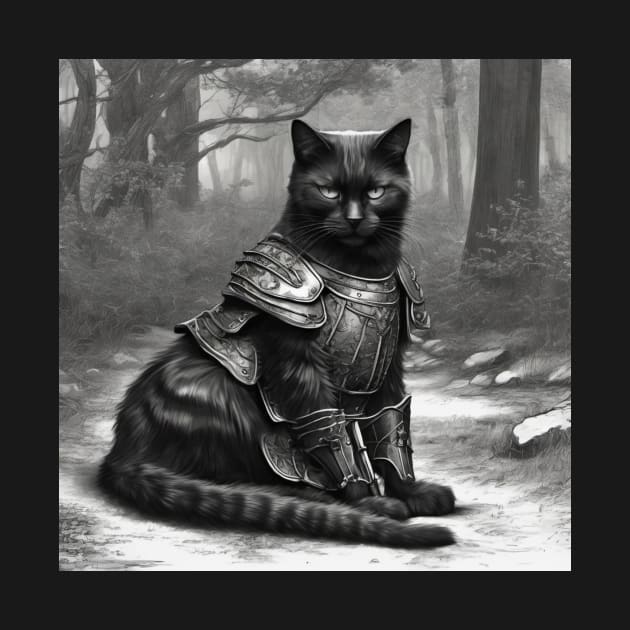 BLACK CAT IN ARMOR by DjurisStudio