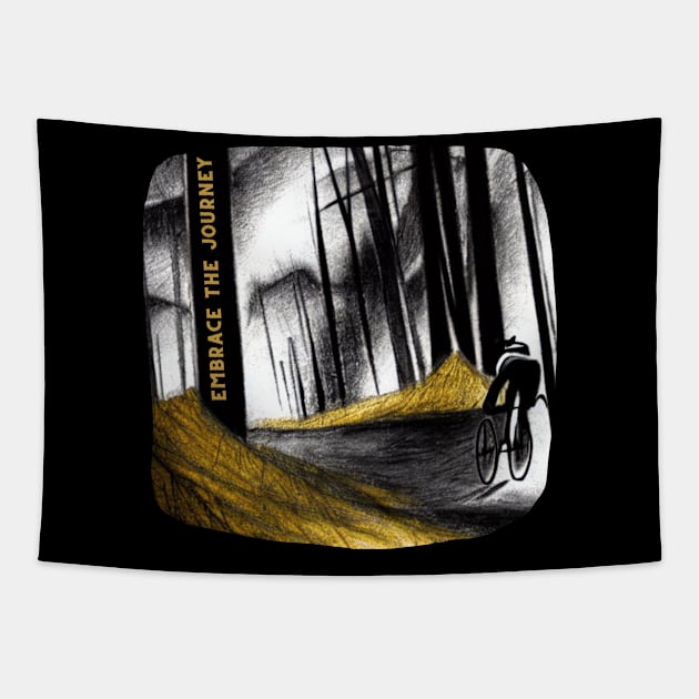 Gravel Bike Ride In The Forest Tapestry by Gravel Designes