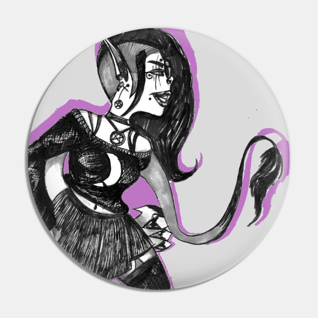 Nu-Goth Werecat Pin by PoesUnderstudy