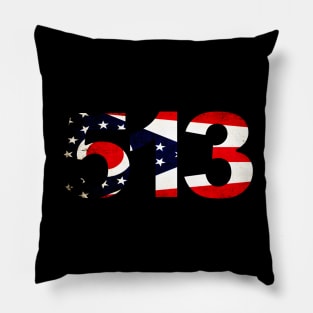CINCINNATI OHIO 513 AREA CODE FLAG GRUNGE MIDDLETOWN OXFORD HAMILTON Pillow