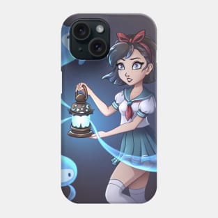 Japanese school girl with ghosts Phone Case