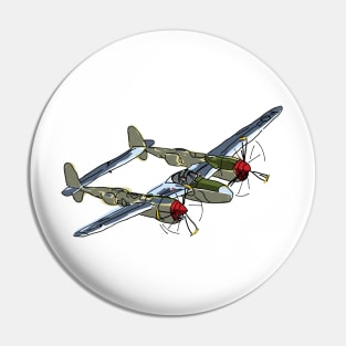 P-38 Lightning painting Pin