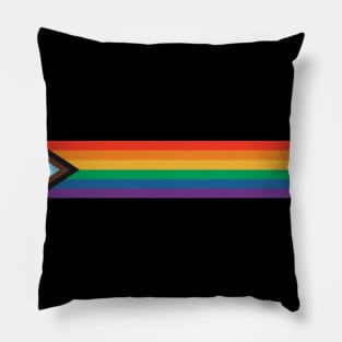 Progress Pride Flag: Retro Horizontal Stripes Pillow