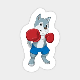 Dog as Boxer with Boxing gloves Magnet