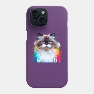 Himalayan Cat Rainbow Painting Phone Case