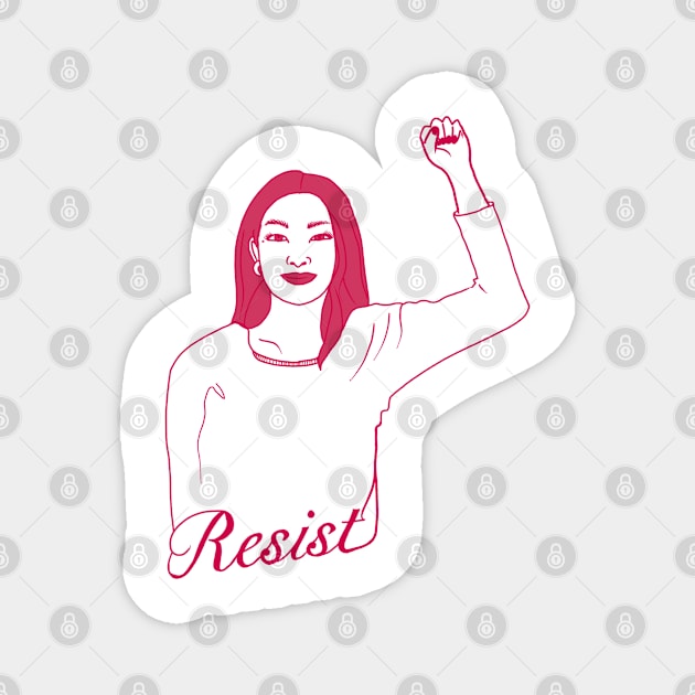 Resist -  Powerful Woman 3 Magnet by Booneb