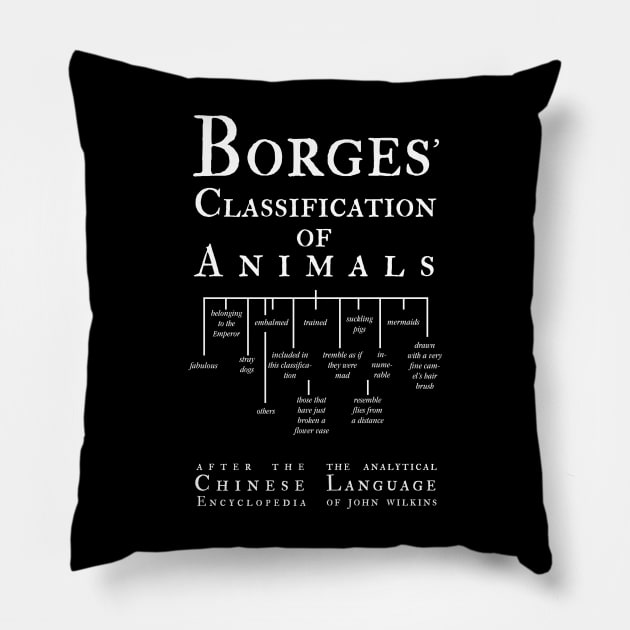 Jorge Luis Borges Inspired T-Shirt: Dive into the Analytical Language World! Pillow by Chill Studio