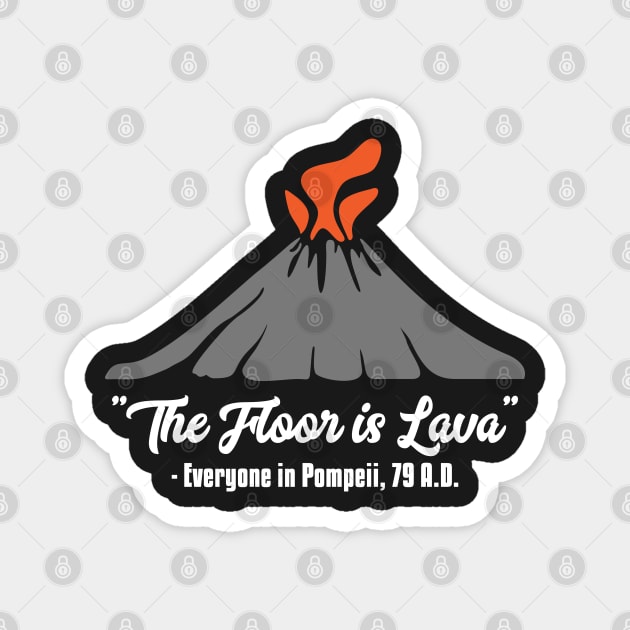 The Floor is Lava Funny History Teacher Pompeii Magnet by markz66