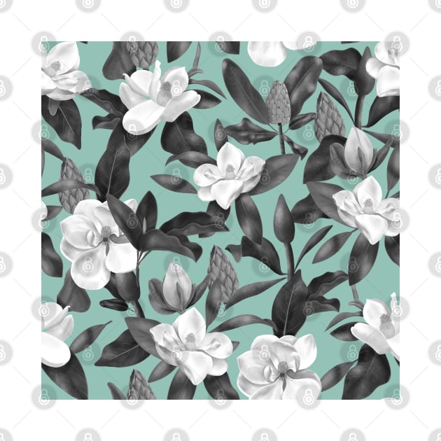 Magnolias Aquamarine by AnisIllustration