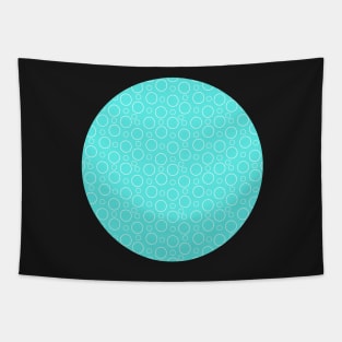 Aqua Bubbles. A simple, modern design in aqua and white. Tapestry