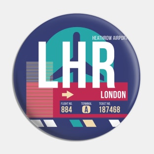 London Heathrow (LHR) Airport Code Baggage Tag E Pin