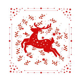 Red Christmas deer T-Shirt