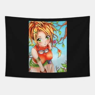 Final Fantasy Rikku Drawing Tapestry