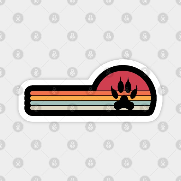 Retro wolf paw Magnet by Wolf Clothing Co