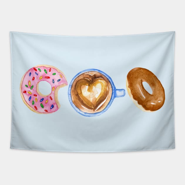 Donuts & Coffee Tapestry by tangerinetane