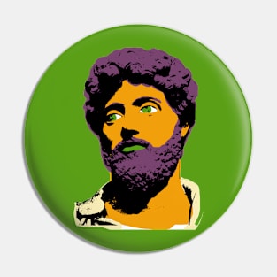 Bold, Psychedelic Design featuring Marcus Aurelius for People Who Like Smart Romans Pin