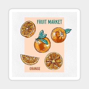 Fruit Market Oranges Magnet