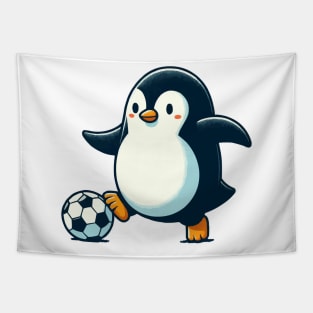 little penguin as a soccer player Tapestry